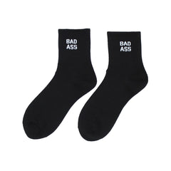 Bad Ass Crew Socks - Black/White