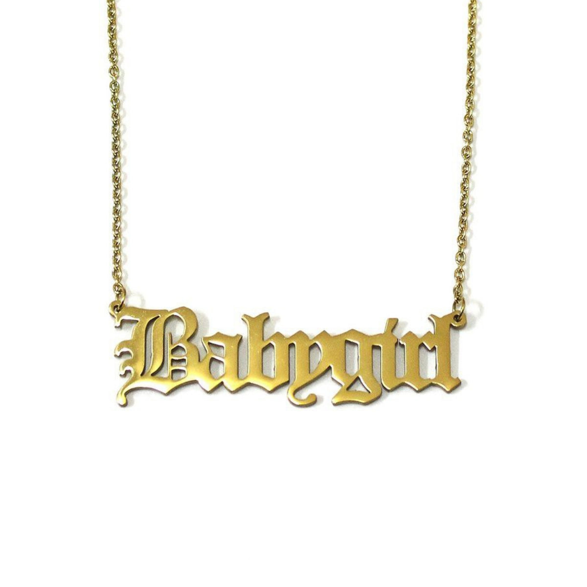 Babygirl Old English Necklace