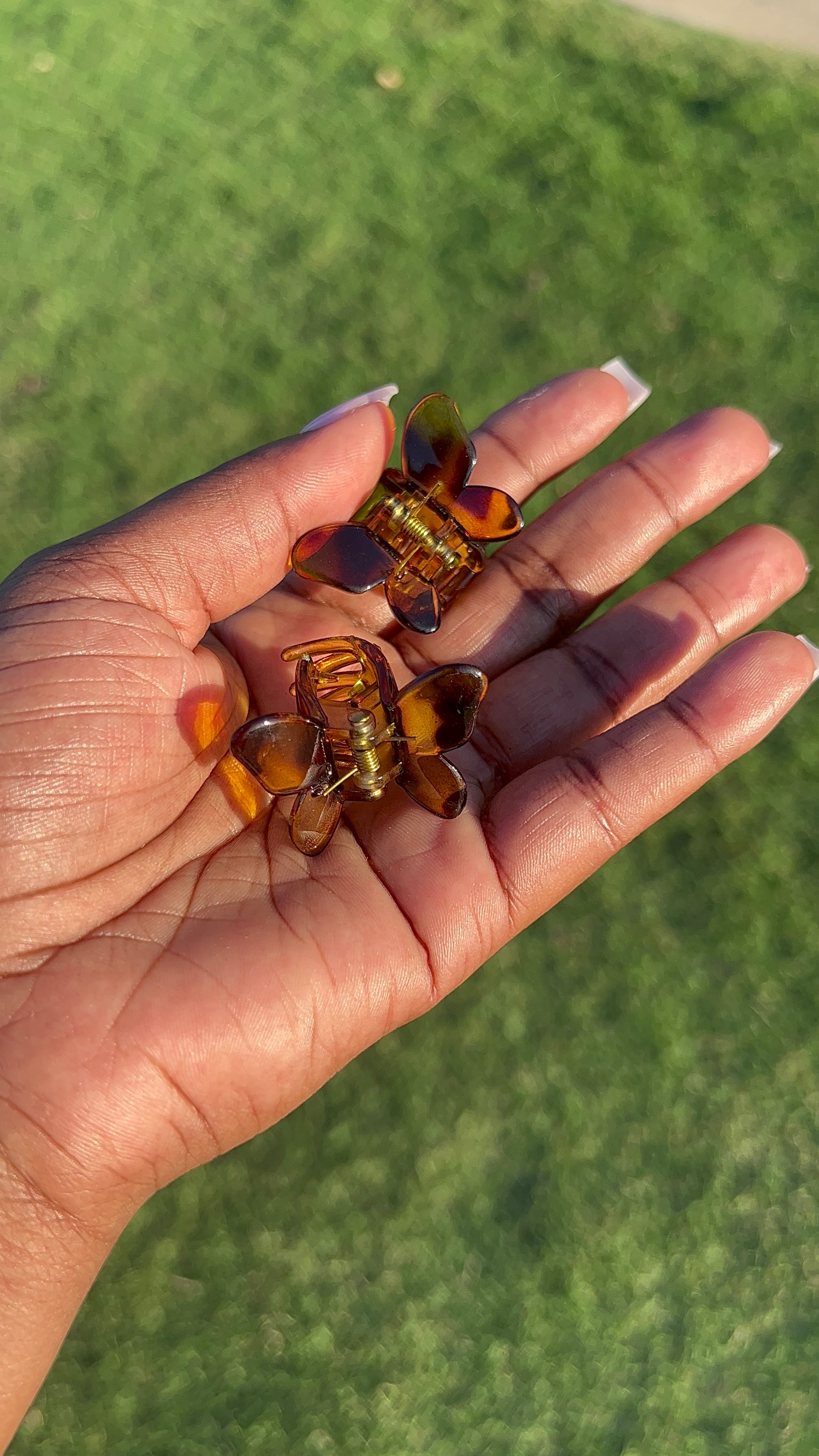 3 Shades of Leopard Print Butterfly 6 Piece Hair Claw Set