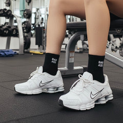 Bad Ass Crew Socks - Black/White