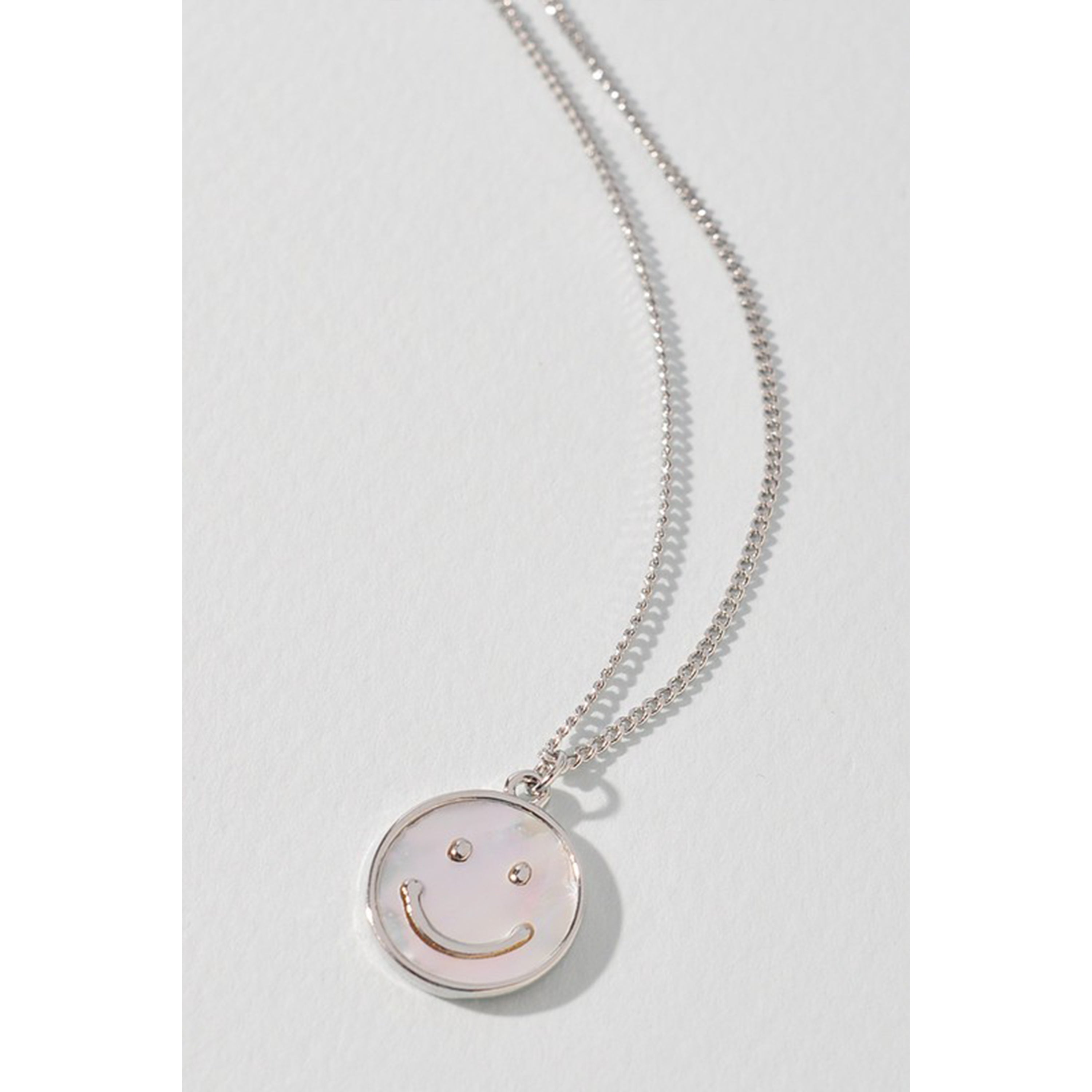 Pearly Smiley Happy Face - Silver