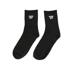 Fuck Off Crew Socks - Black/White